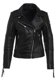 Biker / Motorcycle Jacket - Women Real Lambskin Leather Biker Jacket KW271 - Koza Leathers