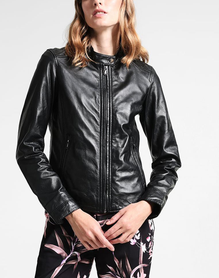 Biker / Motorcycle Jacket - Women Real Lambskin Leather Biker Jacket KW272 - Koza Leathers