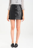Knee Length Skirt - Women Real Lambskin Leather Mini Skirt WS118 - Koza Leathers