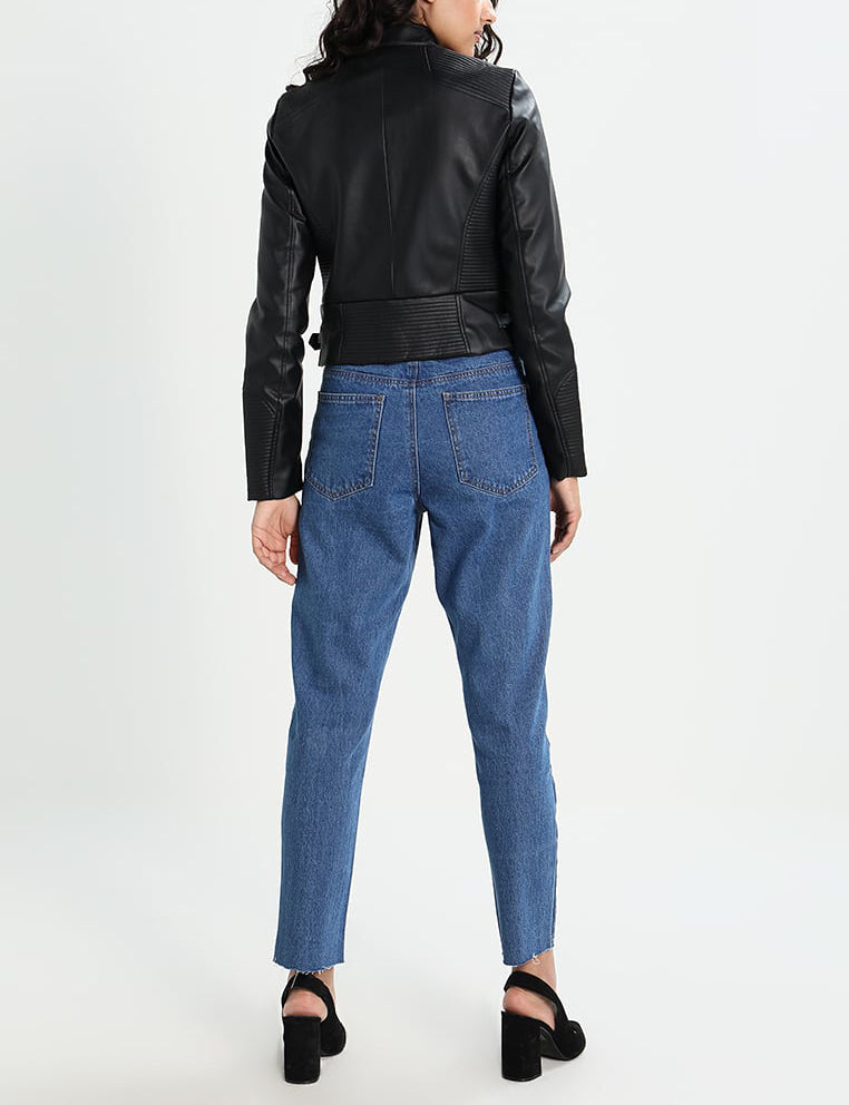 Biker / Motorcycle Jacket - Women Real Lambskin Leather Biker Jacket KW273 - Koza Leathers