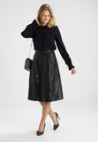 Knee Length Skirt - Women Real Lambskin Leather Below Knee Skirt WS119 - Koza Leathers