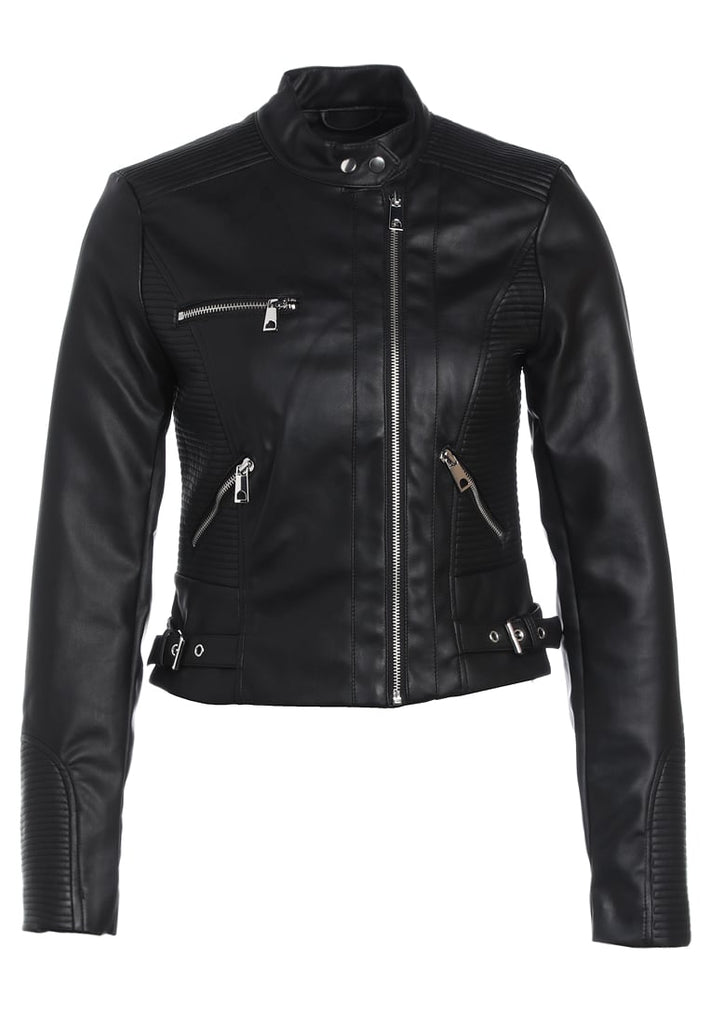 Biker / Motorcycle Jacket - Women Real Lambskin Leather Biker Jacket KW273 - Koza Leathers