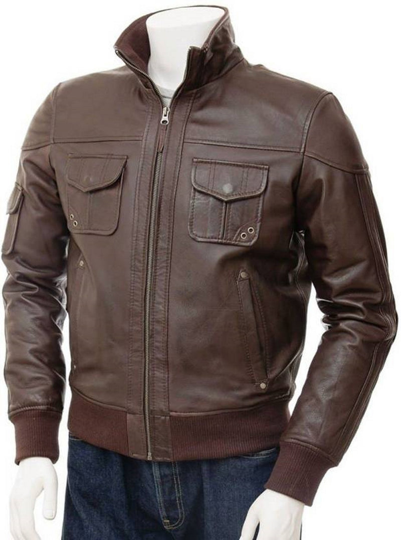 Biker Jacket - Men Real Lambskin Motorcycle Leather Biker Jacket KM471 - Koza Leathers