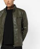 Biker Jacket - Men Real Lambskin Motorcycle Leather Biker Jacket KM691 - Koza Leathers