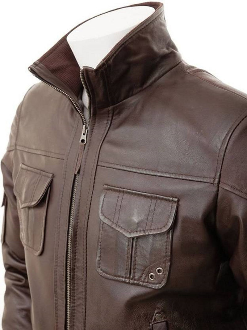Biker Jacket - Men Real Lambskin Motorcycle Leather Biker Jacket KM471 - Koza Leathers