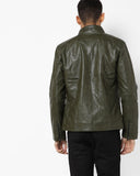 Biker Jacket - Men Real Lambskin Motorcycle Leather Biker Jacket KM691 - Koza Leathers