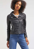 Biker / Motorcycle Jacket - Women Real Lambskin Leather Biker Jacket KW066 - Koza Leathers