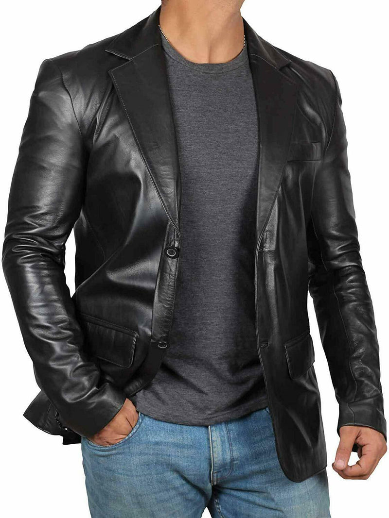 Koza Leathers Men's Real Lambskin Leather Blazer KB140
