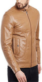Biker Jacket - Men Real Lambskin Motorcycle Leather Biker Jacket KM472 - Koza Leathers