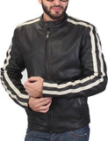 Biker Jacket - Men Real Lambskin Motorcycle Leather Biker Jacket KM473 - Koza Leathers