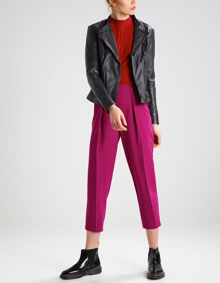 Biker / Motorcycle Jacket - Women Real Lambskin Leather Biker Jacket KW276 - Koza Leathers