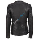 Biker / Motorcycle Jacket - Women Real Lambskin Leather Biker Jacket KW180 - Koza Leathers