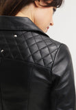 Biker / Motorcycle Jacket - Women Real Lambskin Leather Biker Jacket KW067 - Koza Leathers