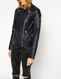 Biker / Motorcycle Jacket - Women Real Lambskin Leather Biker Jacket KW068 - Koza Leathers