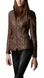 Biker / Motorcycle Jacket - Women Real Lambskin Leather Biker Jacket KW522 - Koza Leathers
