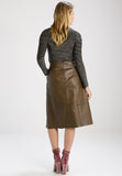 Knee Length Skirt - Women Real Lambskin Leather Below Knee Skirt WS122 - Koza Leathers