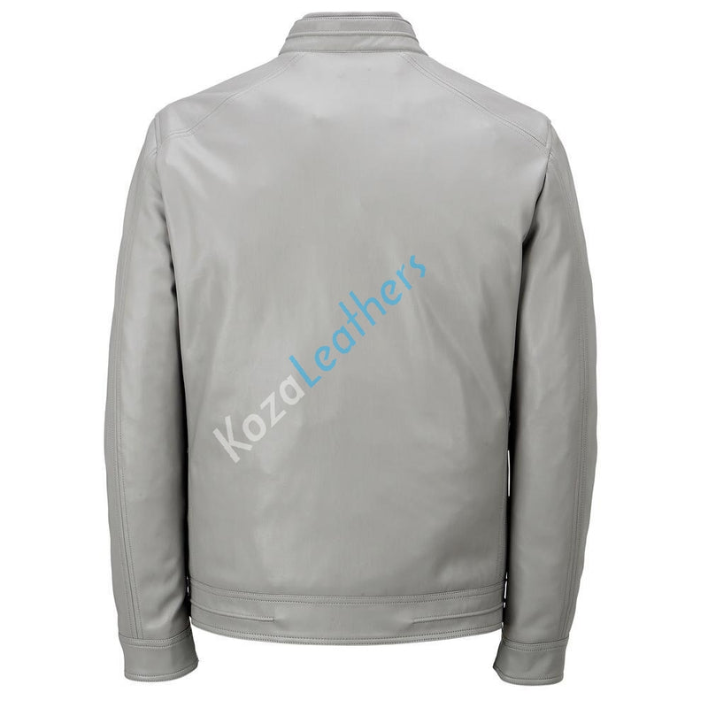 Biker Jacket - Men Real Lambskin Motorcycle Leather Biker Jacket KM204 - Koza Leathers