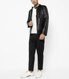 Biker Jacket - Men Real Lambskin Motorcycle Leather Biker Jacket KM693 - Koza Leathers