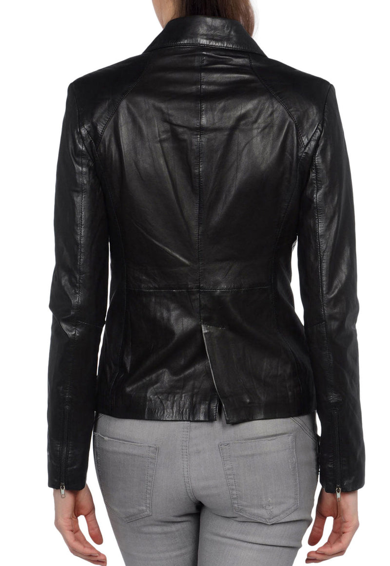 Koza Leathers Women's Real Lambskin Leather Blazer BW010