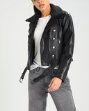 Biker / Motorcycle Jacket - Women Real Lambskin Leather Biker Jacket KW277 - Koza Leathers