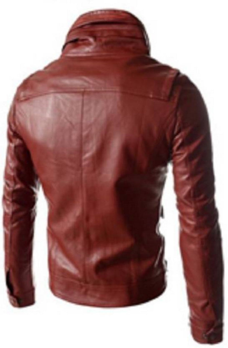 Biker Jacket - Men Real Lambskin Motorcycle Leather Biker Jacket KM476 - Koza Leathers