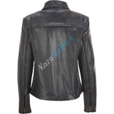 Biker / Motorcycle Jacket - Women Real Lambskin Leather Biker Jacket KW169 - Koza Leathers