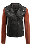 Biker / Motorcycle Jacket - Women Real Lambskin Leather Biker Jacket KW278 - Koza Leathers