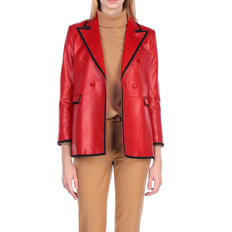 Koza Leathers Women's Real Lambskin Leather Blazer BW090