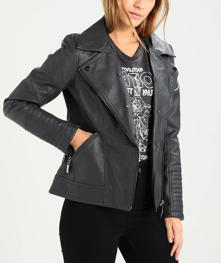 Biker / Motorcycle Jacket - Women Real Lambskin Leather Biker Jacket KW194 - Koza Leathers