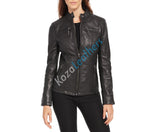 Koza Leathers Women's Real Lambskin Leather Bomber Jacket KW102