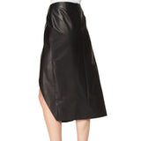 Knee Length Skirt - Women Real Lambskin Leather Knee Length Skirt WS145 - Koza Leathers