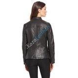 Biker / Motorcycle Jacket - Women Real Lambskin Leather Biker Jacket KW102 - Koza Leathers
