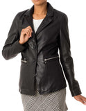 Koza Leathers Women's Real Lambskin Leather Blazer BW102