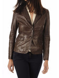 Koza Leathers Women's Real Lambskin Leather Blazer BW104