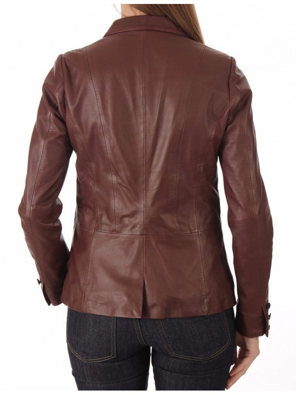 Koza Leathers Women's Real Lambskin Leather Blazer BW105