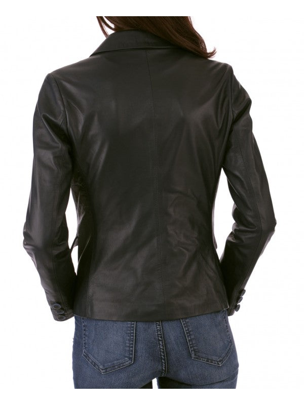 Koza Leathers Women's Real Lambskin Leather Blazer BW106