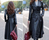 KL Koza Leathers Women's Lambskin Leather Trench Jacket Over Coat WT021