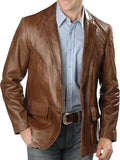 Koza Leathers Men's Real Lambskin Leather Blazer KB082