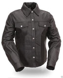 Men's Genuine Lambskin Leather Shirt Jacket MSH005