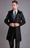 Koza Leathers Men's Genuine Lambskin Trench Coat Real Leather Jacket TM033