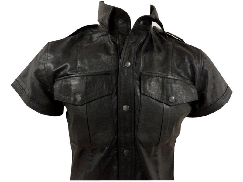 Men's Genuine Lambskin Leather Shirt Jacket MSH021