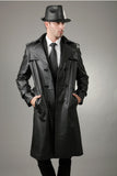 Koza Leathers Men's Genuine Lambskin Trench Coat Real Leather Jacket TM035