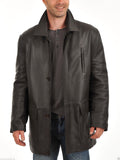 Koza Leathers Men's Genuine Lambskin Trench Coat Real Leather Jacket TM037