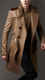 Koza Leathers Men's Genuine Lambskin Trench Coat Real Leather Jacket TM040