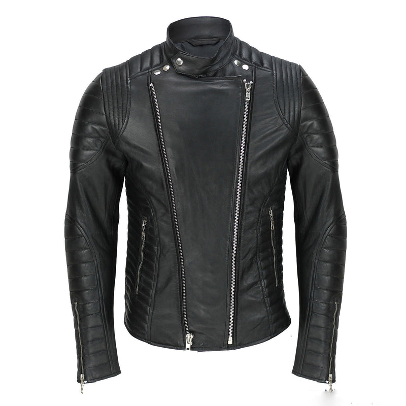 Biker Jacket - Men Real Lambskin Leather Jacket KM031 - Koza Leathers