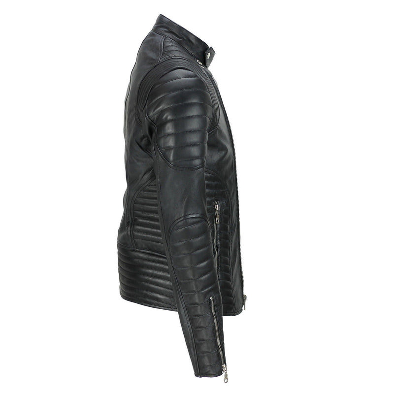 Biker Jacket - Men Real Lambskin Leather Jacket KM031 - Koza Leathers