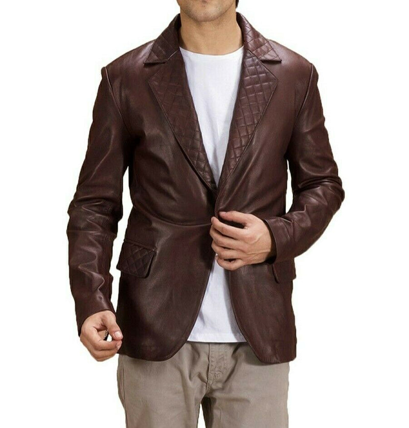 Koza Leathers Men's Real Lambskin Leather Blazer KB174