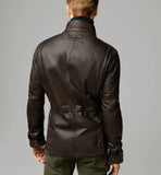 Koza Leathers Men's Genuine Lambskin Trench Coat Real Leather Jacket TM029