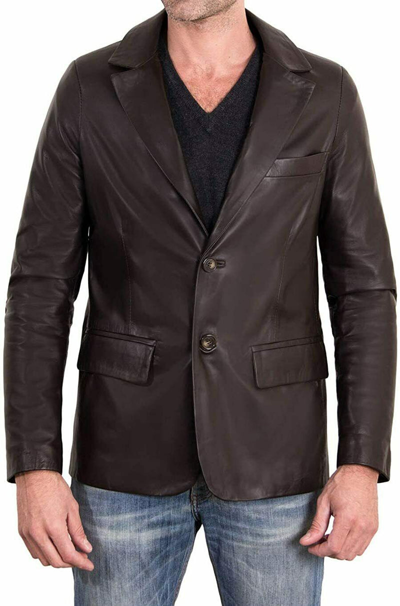 Koza Leathers Men's Real Lambskin Leather Blazer KB178