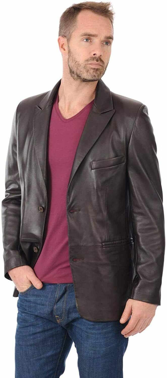 Koza Leathers Men's Real Lambskin Leather Blazer KB179